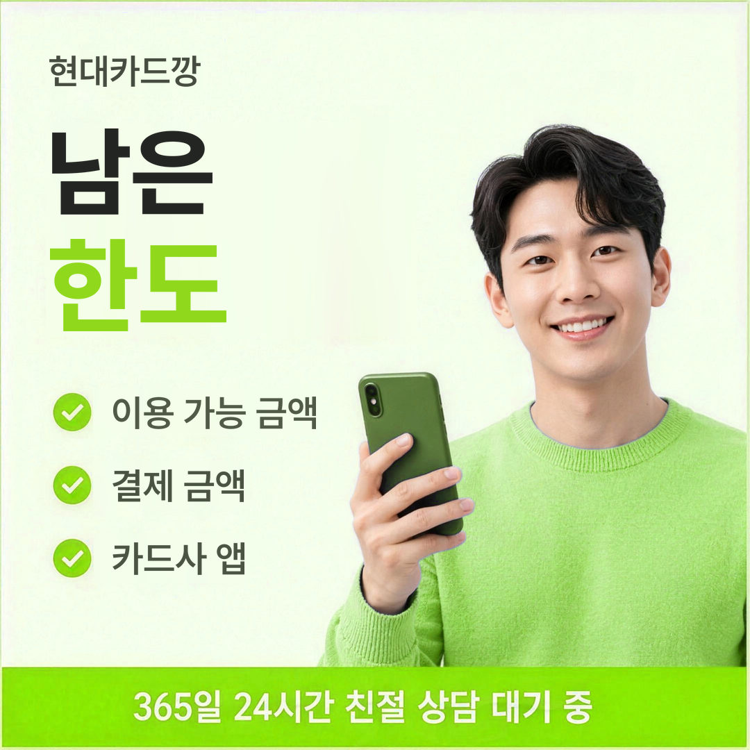 다음머니 현대카드깡 남은 한도 안내
